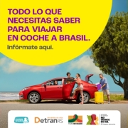 Card com o texto em espanhol: todo lo que necessitas saber para viajar em coche a Brasil